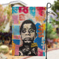 James Baldwin Garden Flag Colorful Graffiti Style Portrait The Fire Next Time Text Bold Civil Rights Tribute - African Pride