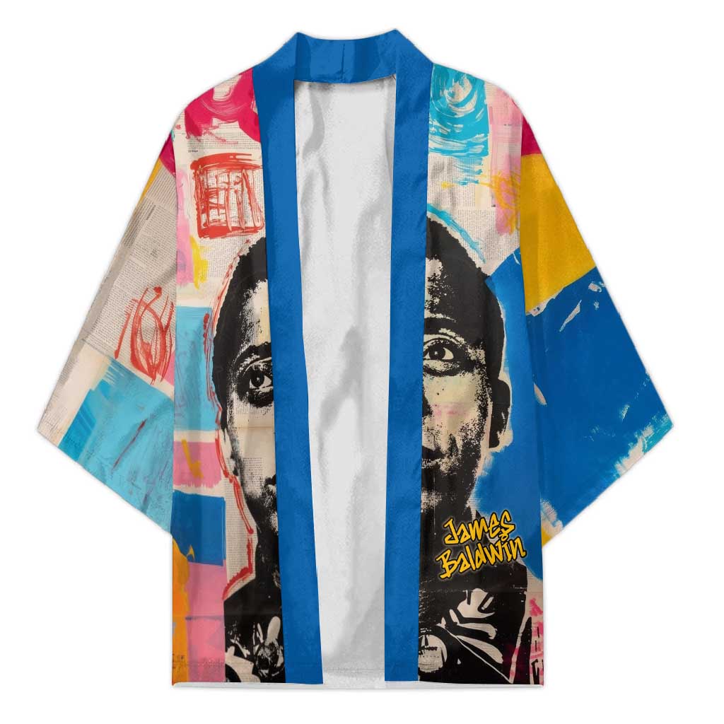 James Baldwin Kimono Colorful Graffiti Style Portrait The Fire Next Time Text Bold Civil Rights Tribute - African Pride