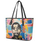 James Baldwin Leather Tote Bag Colorful Graffiti Style Portrait The Fire Next Time Text Bold Civil Rights Tribute - African Pride