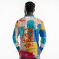 James Baldwin Long Sleeve Polo Shirt Colorful Graffiti Style Portrait The Fire Next Time Text Bold Civil Rights Tribute - African Pride
