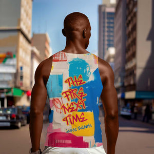 James Baldwin Men Tank Top Colorful Graffiti Style Portrait The Fire Next Time Text Bold Civil Rights Tribute - African Pride