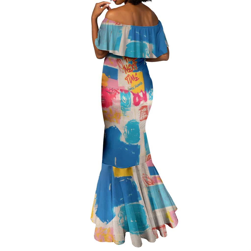 James Baldwin Mermaid Dress Colorful Graffiti Style Portrait The Fire Next Time Text Bold Civil Rights Tribute - African Pride
