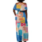 James Baldwin Off Shoulder Maxi Dress Colorful Graffiti Style Portrait The Fire Next Time Text Bold Civil Rights Tribute - African Pride