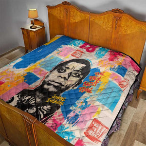 James Baldwin Quilt Colorful Graffiti Style Portrait The Fire Next Time Text Bold Civil Rights Tribute - African Pride