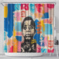 James Baldwin Shower Curtain Colorful Graffiti Style Portrait The Fire Next Time Text Bold Civil Rights Tribute - African Pride