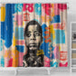 James Baldwin Shower Curtain Colorful Graffiti Style Portrait The Fire Next Time Text Bold Civil Rights Tribute - African Pride