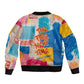 James Baldwin Sleeve Zip Bomber Jacket Colorful Graffiti Style Portrait The Fire Next Time Text Bold Civil Rights Tribute - African Pride