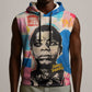 James Baldwin Sleeveless Hoodie Colorful Graffiti Style Portrait The Fire Next Time Text Bold Civil Rights Tribute - African Pride