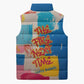 James Baldwin Sleeveless Puffer Jacket Colorful Graffiti Style Portrait The Fire Next Time Text Bold Civil Rights Tribute - African Pride