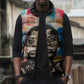 James Baldwin Sleeveless Puffer Jacket Colorful Graffiti Style Portrait The Fire Next Time Text Bold Civil Rights Tribute - African Pride