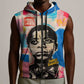 James Baldwin Sleeveless Zip Hoodie Colorful Graffiti Style Portrait The Fire Next Time Text Bold Civil Rights Tribute - African Pride
