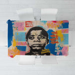 James Baldwin Tablecloth Colorful Graffiti Style Portrait The Fire Next Time Text Bold Civil Rights Tribute - African Pride