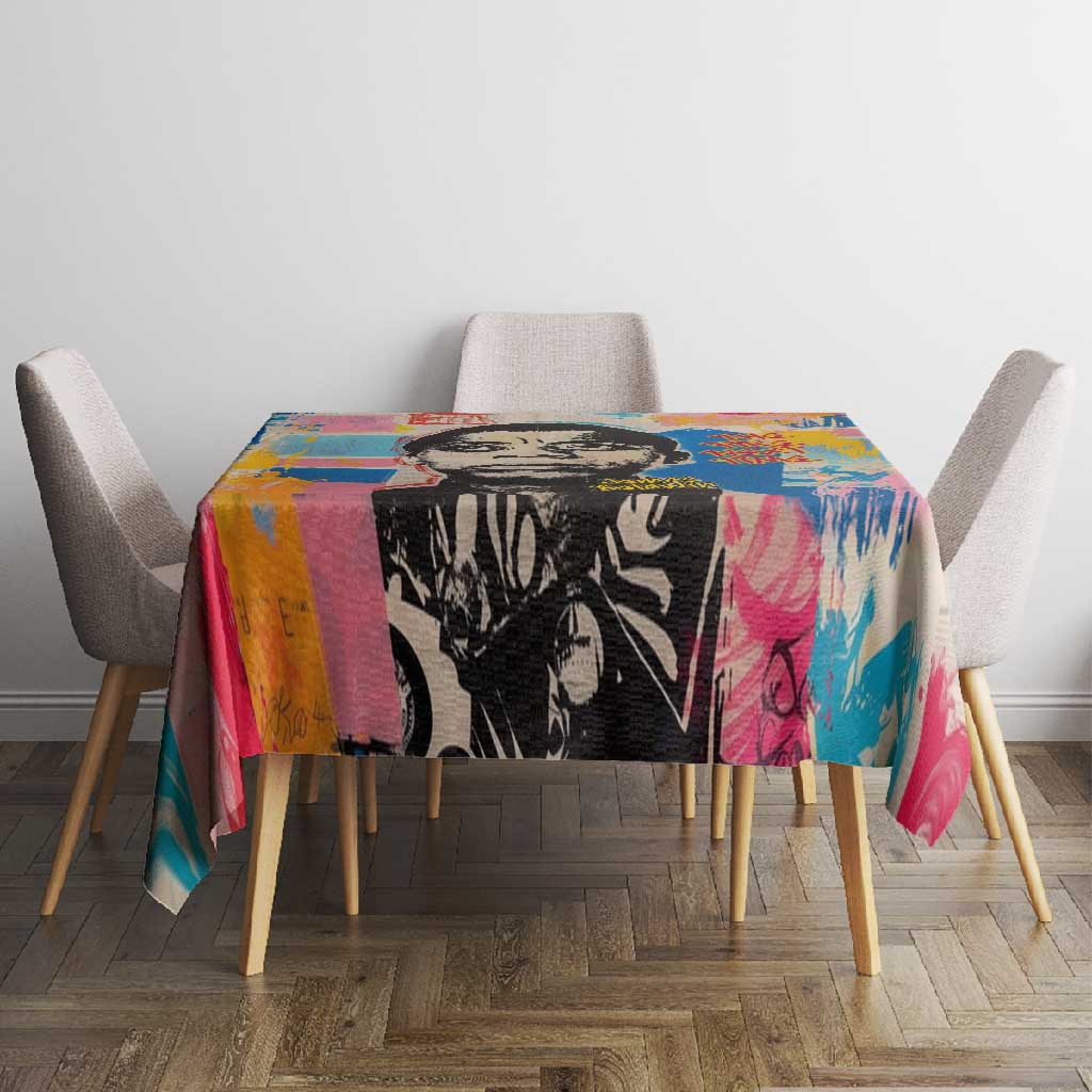James Baldwin Tablecloth Colorful Graffiti Style Portrait The Fire Next Time Text Bold Civil Rights Tribute - African Pride