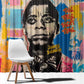 James Baldwin Window Curtain Colorful Graffiti Style Portrait The Fire Next Time Text Bold Civil Rights Tribute - African Pride