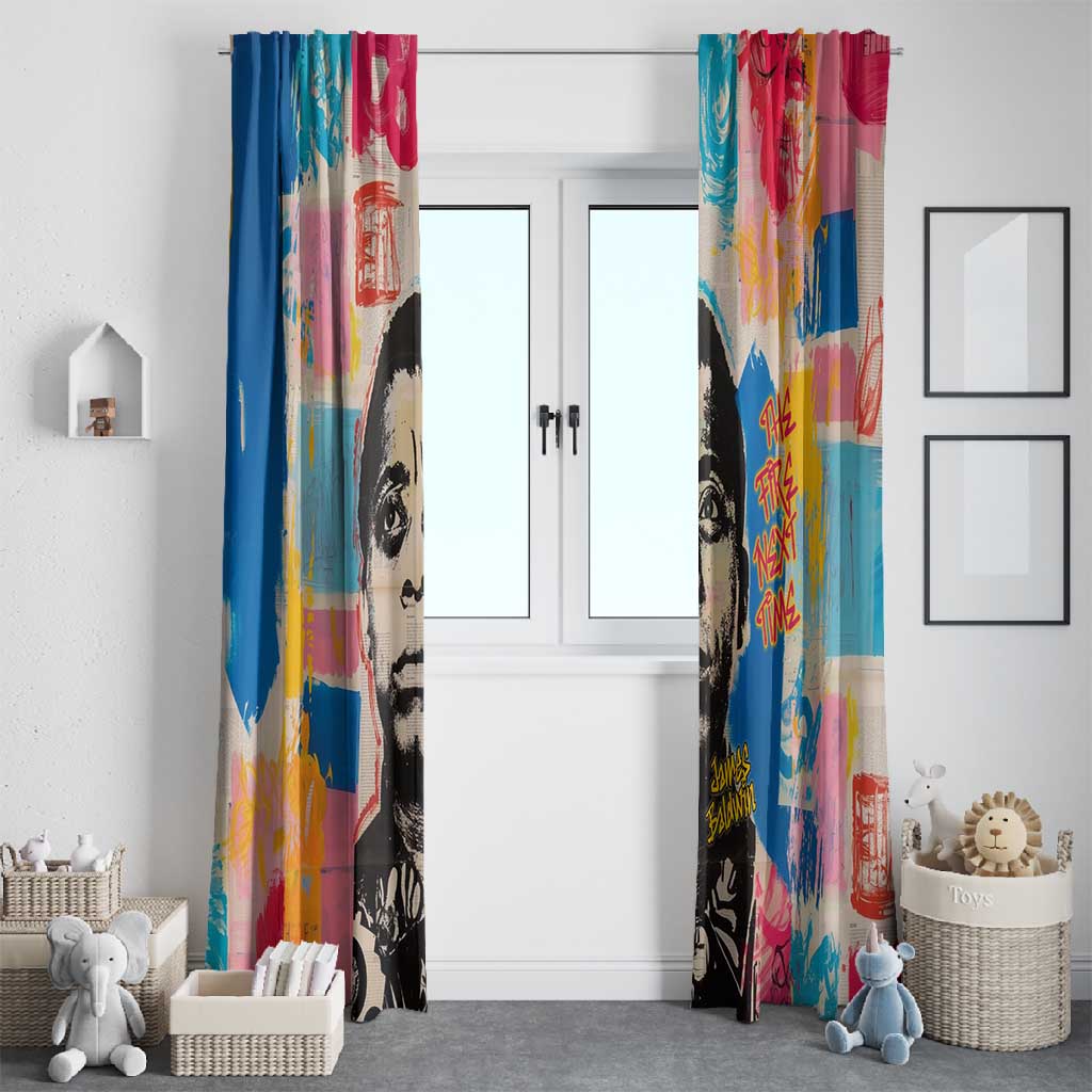 James Baldwin Window Curtain Colorful Graffiti Style Portrait The Fire Next Time Text Bold Civil Rights Tribute - African Pride