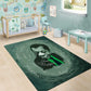 James Baldwin Area Rug Green Handwritten Script Design Smiling Portrait Civil Rights and Literature - African Pride