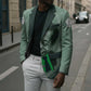 James Baldwin Blazer Green Handwritten Script Design Smiling Portrait Civil Rights and Literature - African Pride