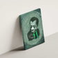 James Baldwin Canvas Wall Art Green Handwritten Script Design Smiling Portrait Civil Rights and Literature - African Pride
