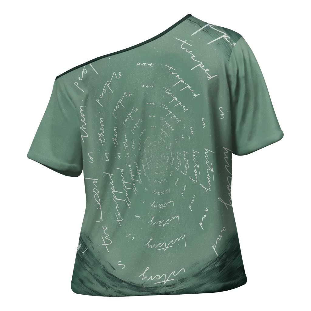 James Baldwin Cross Shoulder Shirt Green Handwritten Script Design Smiling Portrait Civil Rights and Literature - African Pride