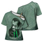 James Baldwin Cross Shoulder Shirt Green Handwritten Script Design Smiling Portrait Civil Rights and Literature - African Pride