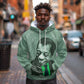 James Baldwin Hoodie Green Handwritten Script Design Smiling Portrait Civil Rights and Literature - African Pride
