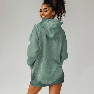 James Baldwin Hoodie Dress Green Handwritten Script Design Smiling Portrait Civil Rights and Literature - African Pride