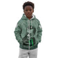James Baldwin Kid Hoodie Green Handwritten Script Design Smiling Portrait Civil Rights and Literature - African Pride