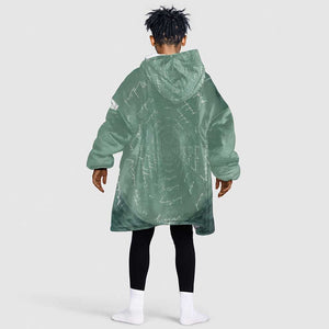James Baldwin Kid Wearable Blanket Hoodie Green Handwritten Script Design Smiling Portrait Civil Rights and Literature - African Pride
