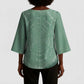 James Baldwin Kimono Sleeve Blouse Green Handwritten Script Design Smiling Portrait Civil Rights and Literature - African Pride