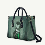 James Baldwin Leather Bag Green Handwritten Script Design Smiling Portrait Civil Rights and Literature - African Pride