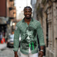 James Baldwin Long Sleeve Button Shirt Green Handwritten Script Design Smiling Portrait Civil Rights and Literature - African Pride