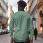 James Baldwin Long Sleeve Button Shirt Green Handwritten Script Design Smiling Portrait Civil Rights and Literature - African Pride