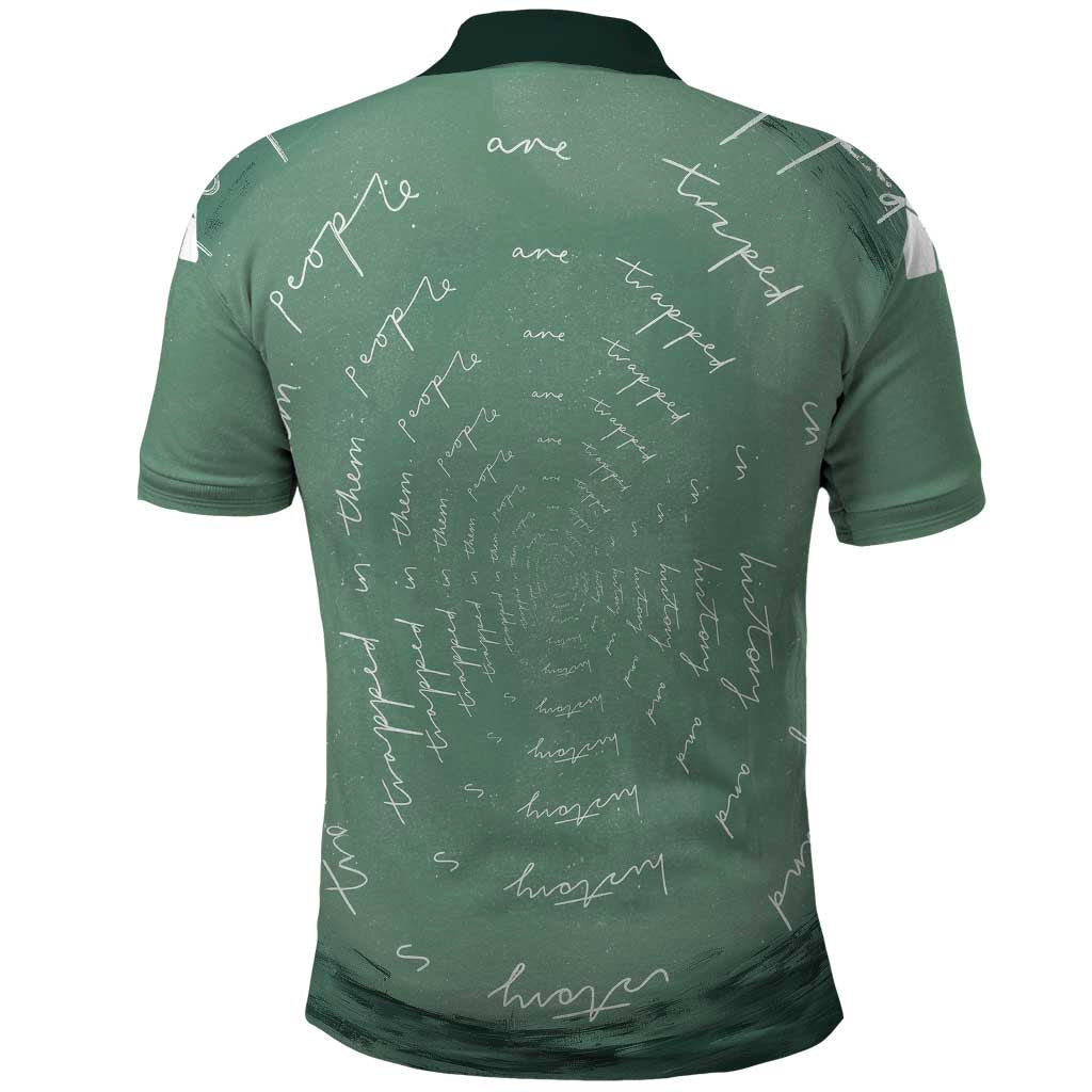 James Baldwin Polo Shirt Green Handwritten Script Design Smiling Portrait Civil Rights and Literature TS04
