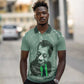 James Baldwin Polo Shirt Green Handwritten Script Design Smiling Portrait Civil Rights and Literature TS04