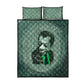 James Baldwin Quilt Bed Set Green Handwritten Script Design Smiling Portrait Civil Rights and Literature - African Pride