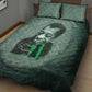 James Baldwin Quilt Bed Set Green Handwritten Script Design Smiling Portrait Civil Rights and Literature - African Pride