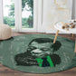 James Baldwin Round Carpet Green Handwritten Script Design Smiling Portrait Civil Rights and Literature - African Pride