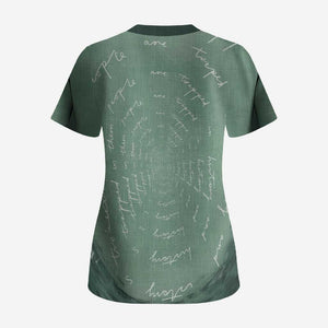 James Baldwin Scrub Top Green Handwritten Script Design Smiling Portrait Civil Rights and Literature - African Pride