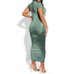James Baldwin Short Sleeve Bodycon Dress Green Handwritten Script Design Smiling Portrait Civil Rights and Literature TS04