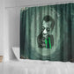James Baldwin Shower Curtain Green Handwritten Script Design Smiling Portrait Civil Rights and Literature - African Pride