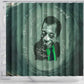 James Baldwin Shower Curtain Green Handwritten Script Design Smiling Portrait Civil Rights and Literature - African Pride