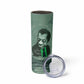 James Baldwin Skinny Tumbler Green Handwritten Script Design Smiling Portrait Civil Rights and Literature - African Pride