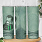 James Baldwin Skinny Tumbler Green Handwritten Script Design Smiling Portrait Civil Rights and Literature - African Pride