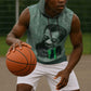 James Baldwin Sleeveless Hoodie Green Handwritten Script Design Smiling Portrait Civil Rights and Literature - African Pride
