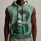 James Baldwin Sleeveless Hoodie Green Handwritten Script Design Smiling Portrait Civil Rights and Literature - African Pride