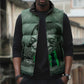 James Baldwin Sleeveless Puffer Jacket Green Handwritten Script Design Smiling Portrait Civil Rights and Literature - African Pride