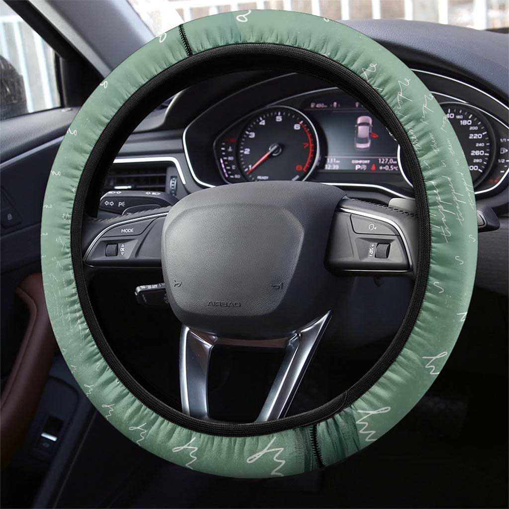 James Baldwin Steering Wheel Cover Green Handwritten Script Design Smiling Portrait Civil Rights and Literature - African Pride