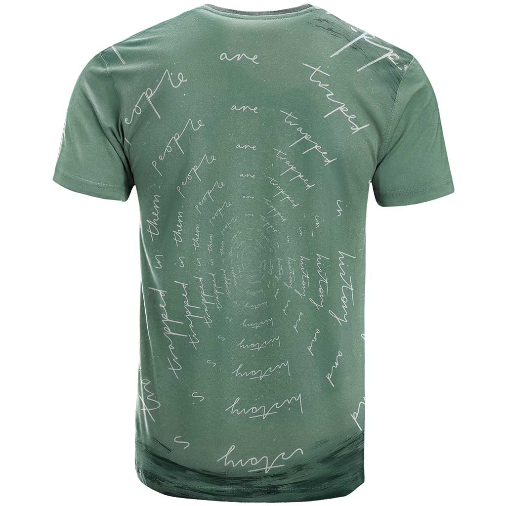 James Baldwin T shirt Green Handwritten Script Design Smiling Portrait Civil Rights and Literature TS04