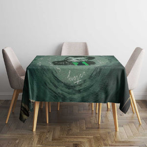 James Baldwin Tablecloth Green Handwritten Script Design Smiling Portrait Civil Rights and Literature - African Pride