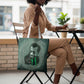 James Baldwin Tote Bag Green Handwritten Script Design Smiling Portrait Civil Rights and Literature - African Pride